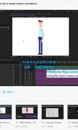 MG动画教程系列 AE500个可180度旋转的职业场景卡通人物动作绑定MG动画包
